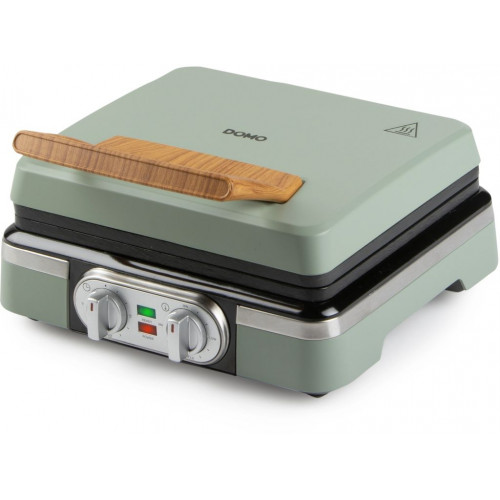 DOMO Gaufrier 4×7 avec thermostat et minuterie – vert DO9279W