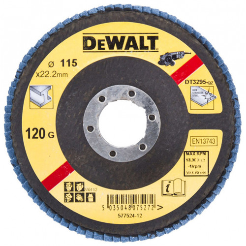 DeWALT DT3292 – Disque abrasif lamellé pour métal 115 mm, plat, grain 36 DeWALT DT3292 – Disque abrasif lamellé pour métal 115 mm, plat, grain 36