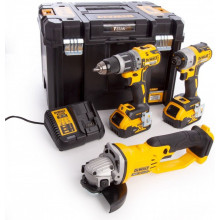 DeWALT DCK383P2T Kit de 3 outils DCD796 + DCF887 + DCG412, 18V XR 2x5,0AH, TSTAK