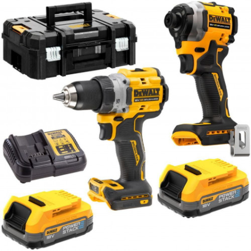 DeWALT DCK2051E2T Combo set (DCD800+DCF850+18v/2x1,7Ah PowerStack) Tstak