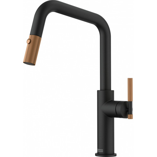 Franke FG 4760.505 MARIS STRIPES Mitigeur de cuisine, noir mat/cuivre 115.0747.677