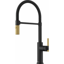 Franke FG 4768.504 MARIS STRIPES SEMI PRO Mitigeur de cuisine, noir mat/doré 115.0747.679