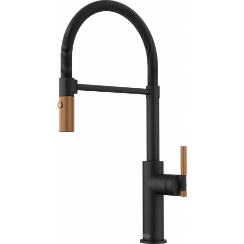 Franke FG 4768.505 MARIS STRIPES SEMI PRO Mitigeur de cuisine, noir mat/cuivre 115.0747.68
