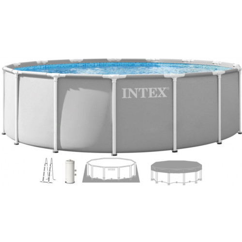 INTEX PRISM FRAME Piscine ronde 457 × 122 cm avec filtration a cartouche 220–240V 26726ND INTEX PRISM FRAME Piscine ronde 457 × 122 cm avec filtration a cartouche 220–240V 26726ND