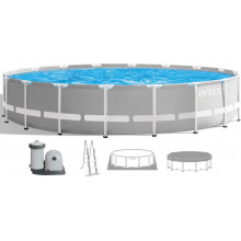 INTEX PRISM FRAME Piscine ronde 549 × 122 cm avec filtration a cartouche 12V 26732GN