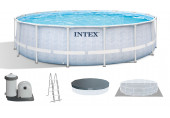 INTEX CHEVRON PRISM FRAME Piscine ronde 488 × 122 cm avec filtration 220–240V 26746NP