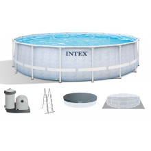 INTEX CHEVRON PRISM FRAME Piscine ronde 488 × 122 cm avec filtration 220–240V 26746NP