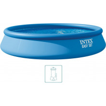 INTEX Easy Set Pool Piscine gonflable 457 x 84 cm, avec filtration a cartouche 28158NP