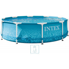 INTEX METAL FRAME BEACHSIDE Piscine 305 × 76 cm avec filtration 12V 28208GN