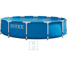 INTEX METAL FRAME Piscine 366 x 76 cm avec systeme de filtration 220–240 V 28212NP