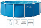 INTEX METAL FRAME Piscine 457 x 122 cm avec systeme de filtration 220–240 V 28242ND