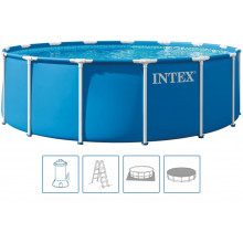 INTEX METAL FRAME Piscine 457 x 122 cm avec systeme de filtration 220–240 V 28242ND