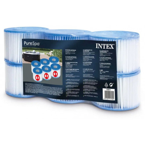 INTEX Cartouche filtrante S1 pour spas PureSpa lot de 6 pieces 29011 INTEX Cartouche filtrante S1 pour spas PureSpa lot de 6 pieces 29011