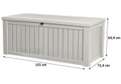 KETER ROCKWOOD 570L Coffre de rangement 155 x 72,4 x 64,4 cm, creme 17197729