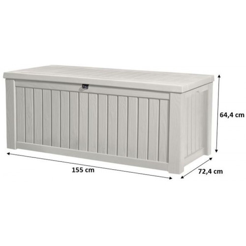 KETER ROCKWOOD 570L Coffre de rangement 155 x 72,4 x 64,4 cm, creme 17197729