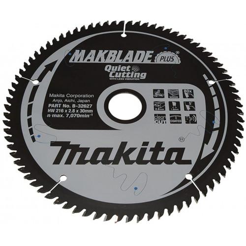 Makita B-32627 Lame de scie bois MAKBLADE Plus 216 × 2,8 × 30 mm, 80 dents Makita B-32627 Lame de scie bois MAKBLADE Plus 216 × 2,8 × 30 mm, 80 dents