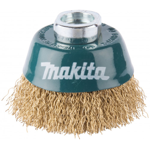 Makita D-39746 Brosse boisseau a fils acier laitonés et ondulés Makita D-39746 Brosse boisseau a fils acier laitonés et ondulés