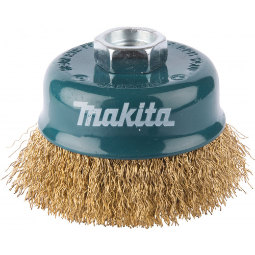 Makita D-39768 Brosse boisseau a fils acier laitonés et ondulés Makita D-39768 Brosse boisseau a fils acier laitonés et ondulés
