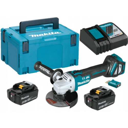 Makita DGA514RTJU Meuleuse sans fil 125mm, Li-ion (2x5,0Ah(18V) Makpac