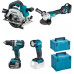 Makita DLX4154TJ Kit d'outils sans fil DHP484+DGA513+DHS661+DML815+(2x18V/2x5,0Ah)+(2xMP)