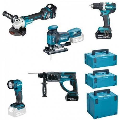 Makita DLX5066TJ Kit d'outils sans fil DDF484+DGA513+DHR202+DJV181+DML815+(3x18V/3*5Ah) Makita DLX5066TJ Kit d'outils sans fil DDF484+DGA513+DHR202+DJV181+DML815+(3x18V/3*5Ah)