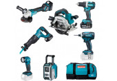 Makita DLX7018TX1 Kit d'outils sans fil DDF484+DGA513+DHS661+DJR186+DML815+DMR115+DTD146