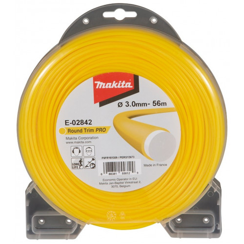 Makita E-02842 Fil nylon Pro 3,0 mm, 56 m, jaune, rond
