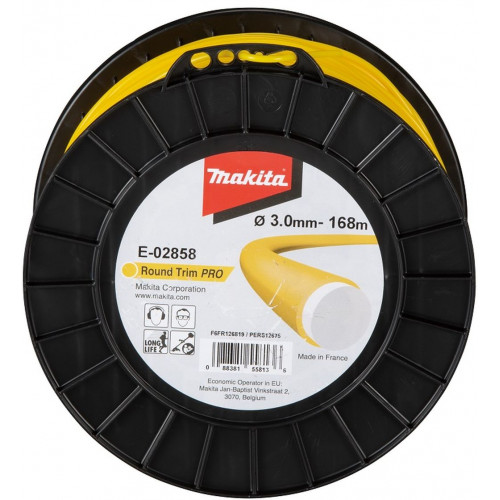 Makita E-02858 Fil nylon Pro 3,0 mm, 168 m, jaune, rond