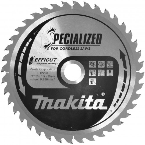 Makita E-12223 LAME CIRCULAIRE EFFICUT BOIS COMPOSITE 165x20MM 40D