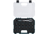 Makita E-30069 Coffret de douilles Impact Black 1/2", 19 pieces avec cliquet