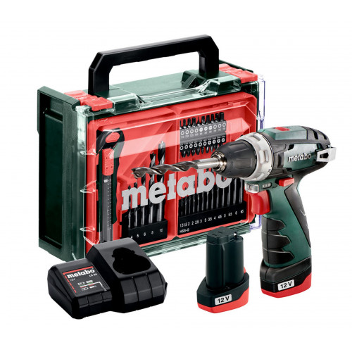 Metabo PowerMaxx BS Basic Perceuse-visseuse sans fil ( 12V, 2x 2 Ah) 600080710 Metabo PowerMaxx BS Basic Perceuse-visseuse sans fil ( 12V, 2x 2 Ah) 600080710