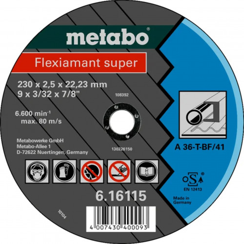 Metabo Flexiamant super 230 x 2,5 x 22,23 acier, TF 41 616115000 Metabo Flexiamant super 230 x 2,5 x 22,23 acier, TF 41 616115000