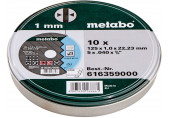 Metabo Jeu de 10 meules de tronçonnage SP 125x1,0x22,23 Inox, TF 41 616359000
