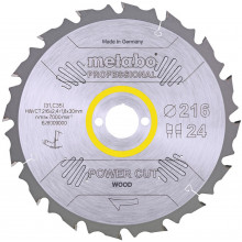 Metabo Lame de scie circulaire "Power Cut Wood - professional", 216x30, Z24 WZ 5° 62800900