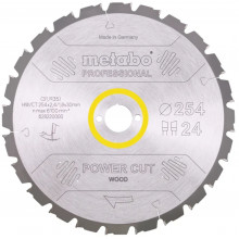 Metabo Lame de scie « power cut wood - professional », 254x30, Z24 WZ 5° nég. 628220000