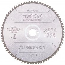 Metabo Lame de scie « aluminium cut - professional », 254x30 Z72 FZ/TZ 5°neg 628447000