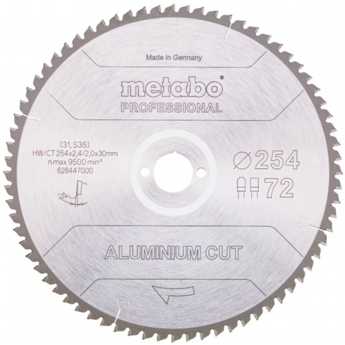 Metabo Lame de scie « aluminium cut - professional », 254x30 Z72 FZ/TZ 5°neg 628447000 Metabo Lame de scie « aluminium cut - professional », 254x30 Z72 FZ/TZ 5°neg 628447000