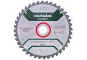 Metabo Lame de scie circulaire Classic 216x30 Z40 WZ 5 ° NEG / B 628652000