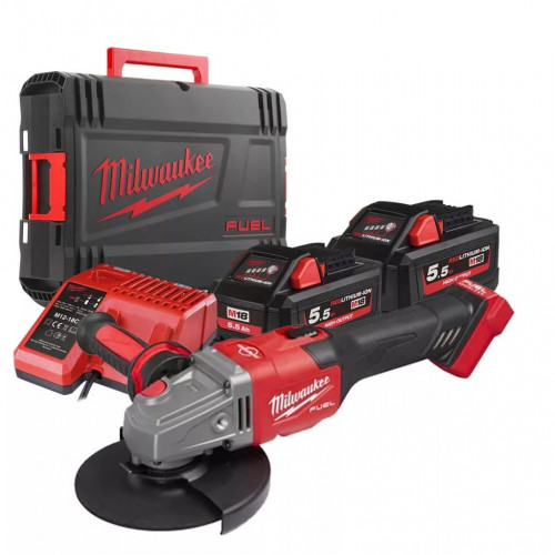 Milwaukee M18 FHSAG125XB-552X Meuleuse d'Angle 125 mm 2x5.5 Ah, HD Box 4933471079