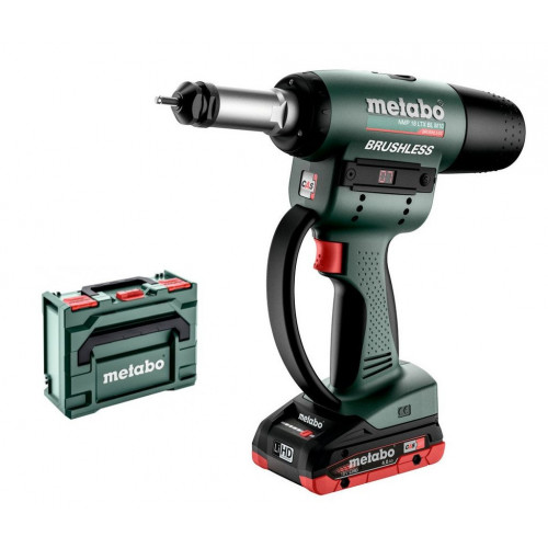 Metabo NMP 18 LTX BL M10 Pistolet pour écrous a sertir sans fil 2x4.0 Ah,MetaBO 601788800