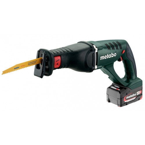 Metabo 602269650 ASE 18 LTX Scie sabre sans fil 18V 2x5.2 Ah, Coffret