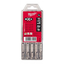 Milwaukee Jeu de forets a quatre tranchants SDS-Plus (MX4/5,5-8mm/5pcs) 4932352835