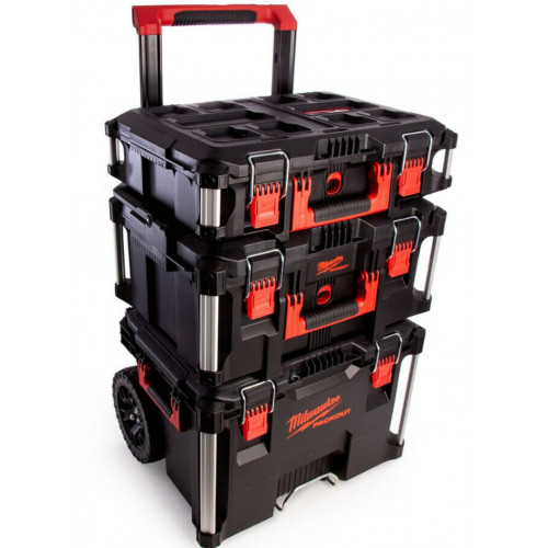 Milwaukee PACKOUT Set de coffrets a roulettes 4932464244 Milwaukee PACKOUT Set de coffrets a roulettes 4932464244