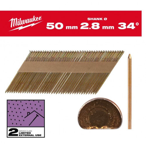 Milwaukee Clous de charpente (2.8x63mm/2.200pcs) 4932492607