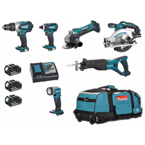 Makita DLX6011 machines sans fil Set 18V Li-ion (DHP458Z+DSS610Z+DJR181Z+DTD146Z+DGA452Z+D