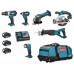 Makita DLX6011 machines sans fil Set 18V Li-ion (DHP458Z+DSS610Z+DJR181Z+DTD146Z+DGA452Z+D