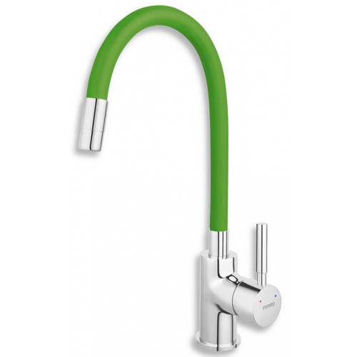 NOVASERVIS FERRO Robinetterie d’évier avec bec flexible, vert/chrome 70710,0Z
