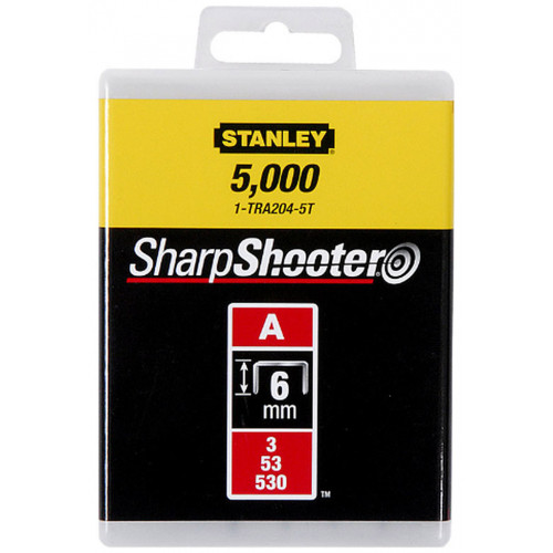 Stanley 1-TRA204-5T Agrafes type A 5/53/530, 6mm, boite de 5000pcs