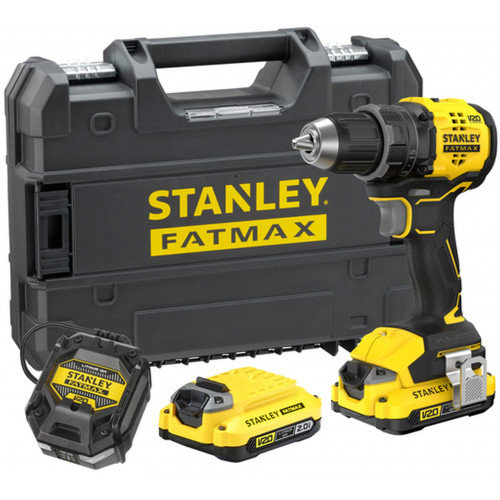 Stanley SFMCD714D2T-QW FatMax V20 Perceuse visseuse brushless (65Nm/18V/2x2,0Ah), coffret