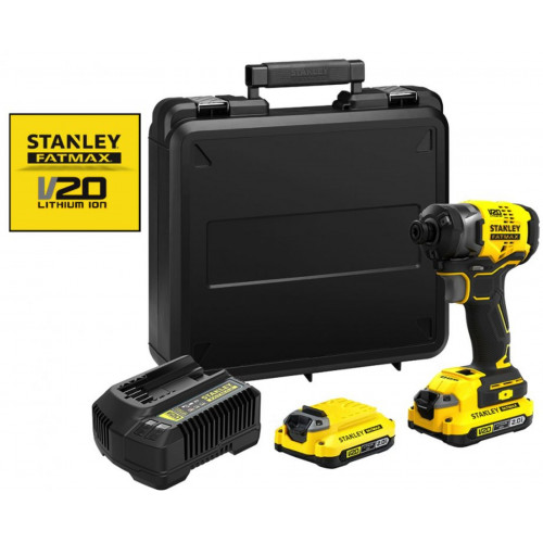 Stanley SFMCF820D2K FatMax V20 Clé a chocs a trois vitesses (1/4" 190 Nm) (18V 2x 2,0Ah)